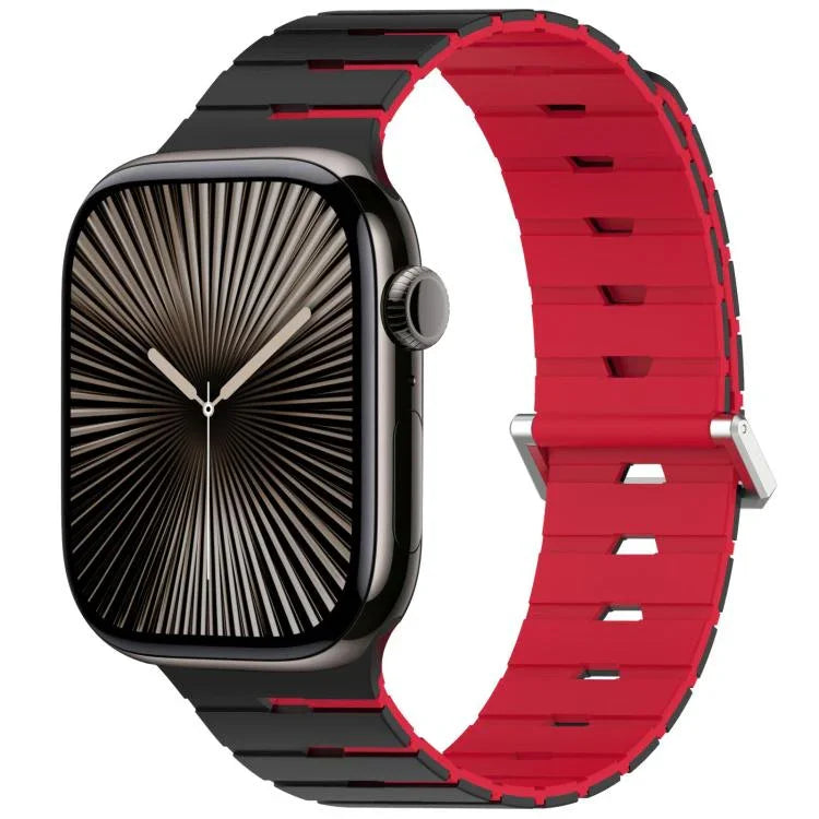Pulseira de Silicone Bicolor Magnética Estilo Melódica, Para Apple Watch 46mm / 49mm / 45mm / 44mm, Para Apple Watch 42mm / 41mm / 40mm / 38mm