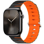 Pulseira de Silicone Bicolor Magnética Estilo Melódica, Para Apple Watch 46mm / 49mm / 45mm / 44mm, Para Apple Watch 42mm / 41mm / 40mm / 38mm