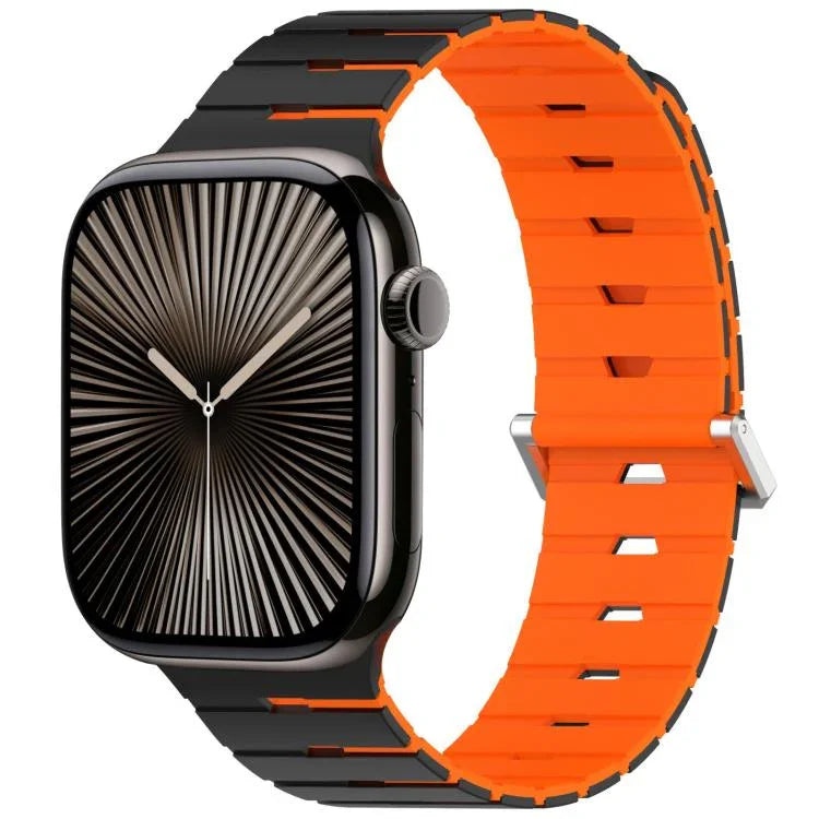 Pulseira de Silicone Bicolor Magnética Estilo Melódica, Para Apple Watch 46mm / 49mm / 45mm / 44mm, Para Apple Watch 42mm / 41mm / 40mm / 38mm