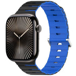 Pulseira de Silicone Bicolor Magnética Estilo Melódica, Para Apple Watch 46mm / 49mm / 45mm / 44mm, Para Apple Watch 42mm / 41mm / 40mm / 38mm
