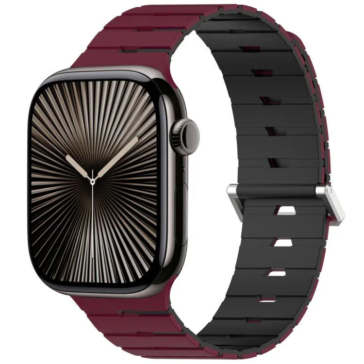 Pulseira de Silicone Bicolor Magnética Estilo Melódica, Para Apple Watch 46mm / 49mm / 45mm / 44mm, Para Apple Watch 42mm / 41mm / 40mm / 38mm