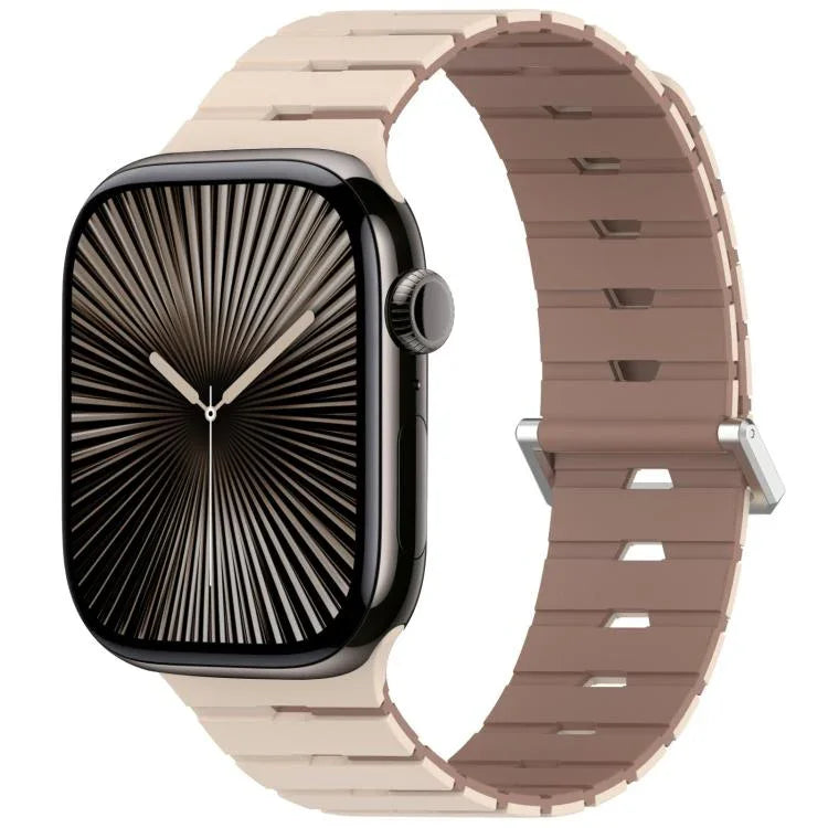 Pulseira de Silicone Bicolor Magnética Estilo Melódica, Para Apple Watch 46mm / 49mm / 45mm / 44mm, Para Apple Watch 42mm / 41mm / 40mm / 38mm