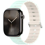 Pulseira de Silicone Bicolor Magnética Estilo Melódica, Para Apple Watch 46mm / 49mm / 45mm / 44mm, Para Apple Watch 42mm / 41mm / 40mm / 38mm