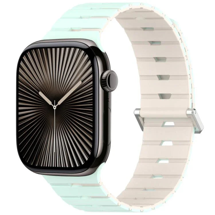 Pulseira de Silicone Bicolor Magnética Estilo Melódica, Para Apple Watch 46mm / 49mm / 45mm / 44mm, Para Apple Watch 42mm / 41mm / 40mm / 38mm