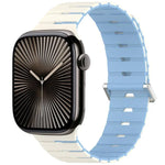 Pulseira de Silicone Bicolor Magnética Estilo Melódica, Para Apple Watch 46mm / 49mm / 45mm / 44mm, Para Apple Watch 42mm / 41mm / 40mm / 38mm