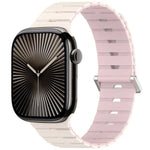 Pulseira de Silicone Bicolor Magnética Estilo Melódica, Para Apple Watch 46mm / 49mm / 45mm / 44mm, Para Apple Watch 42mm / 41mm / 40mm / 38mm