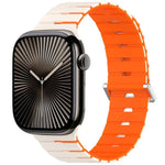 Pulseira de Silicone Bicolor Magnética Estilo Melódica, Para Apple Watch 46mm / 49mm / 45mm / 44mm, Para Apple Watch 42mm / 41mm / 40mm / 38mm