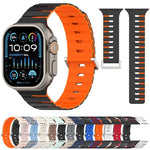 Pulseira de Silicone Bicolor Magnética Estilo Melódica, Para Apple Watch 46mm / 49mm / 45mm / 44mm, Para Apple Watch 42mm / 41mm / 40mm / 38mm