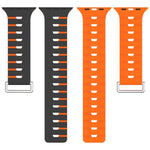 Pulseira de Silicone Bicolor Magnética Estilo Melódica, Para Apple Watch 46mm / 49mm / 45mm / 44mm, Para Apple Watch 42mm / 41mm / 40mm / 38mm