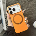 Capa de telemóvel com suporte MagSafe em PC com pele sem moldura, para iPhone 17 Pro Max, para iPhone 17 Pro, para iPhone 17, para iPhone Air, para iPhone 16 Pro Max, para iPhone 16 Pro