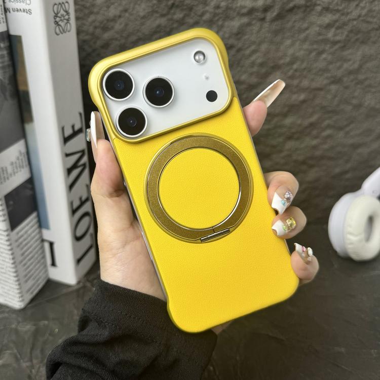 Capa de telemóvel com suporte MagSafe em PC com pele sem moldura, para iPhone 17 Pro Max, para iPhone 17 Pro, para iPhone 17, para iPhone Air, para iPhone 16 Pro Max, para iPhone 16 Pro