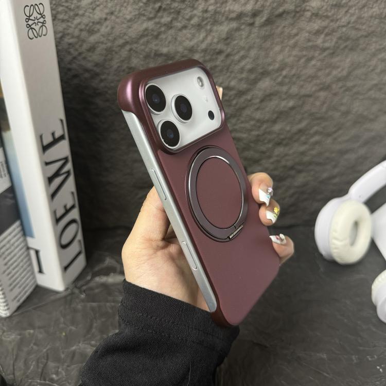 Capa de telemóvel com suporte MagSafe em PC com pele sem moldura, para iPhone 17 Pro Max, para iPhone 17 Pro, para iPhone 17, para iPhone Air, para iPhone 16 Pro Max, para iPhone 16 Pro