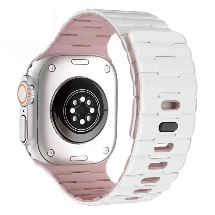Correia de Relógio em Silicone Magnética com Pino Único e Relevo de Cavalo, Para Apple Watch 46mm / 49mm / 45mm / 44mm
