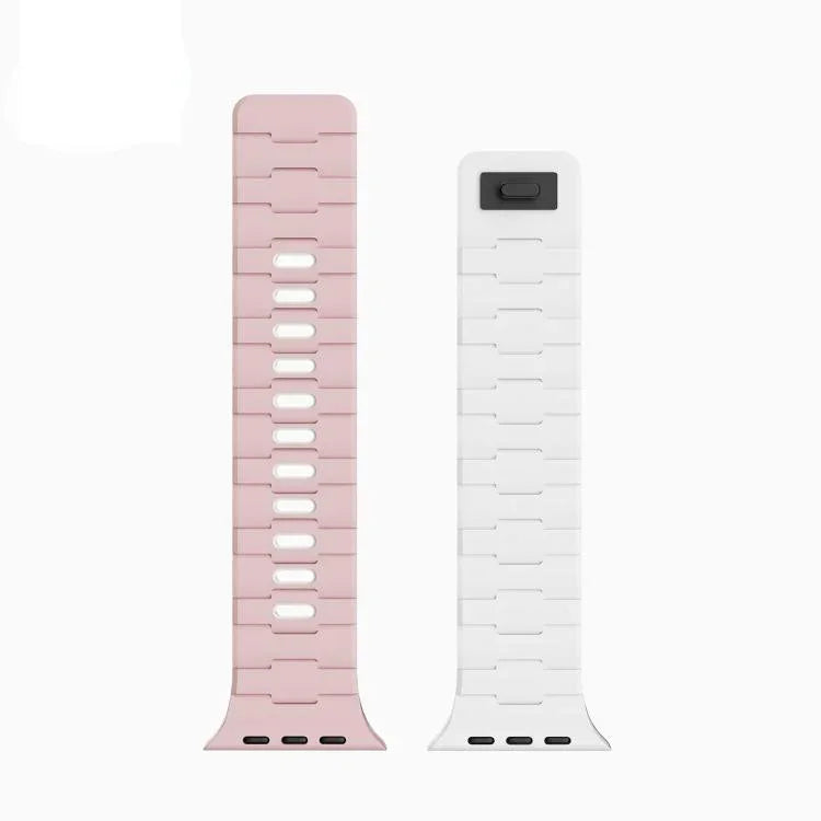 Correia de Relógio em Silicone Magnética com Pino Único e Relevo de Cavalo, Para Apple Watch 46mm / 49mm / 45mm / 44mm