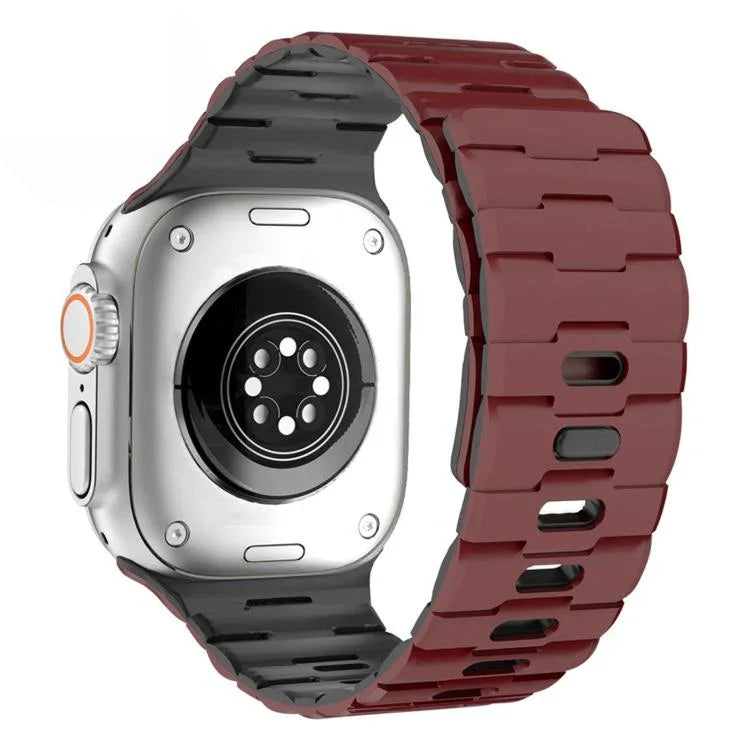 Correia de Relógio em Silicone Magnética com Pino Único e Relevo de Cavalo, Para Apple Watch 46mm / 49mm / 45mm / 44mm