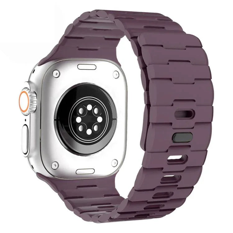 Correia de Relógio em Silicone Magnética com Pino Único e Relevo de Cavalo, Para Apple Watch 46mm / 49mm / 45mm / 44mm