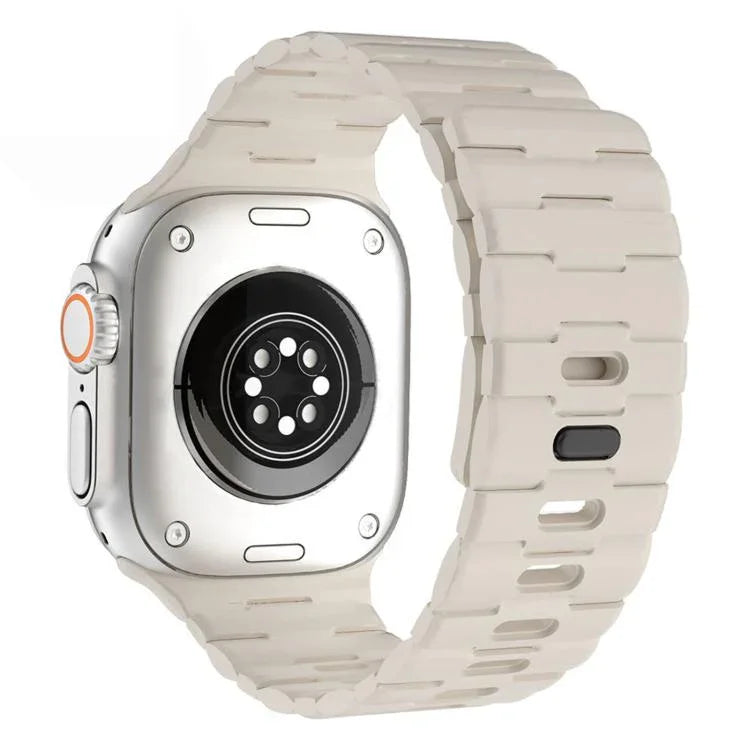 Correia de Relógio em Silicone Magnética com Pino Único e Relevo de Cavalo, Para Apple Watch 46mm / 49mm / 45mm / 44mm