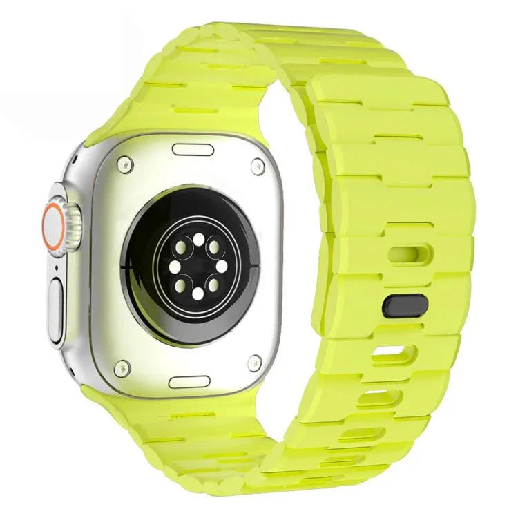 Correia de Relógio em Silicone Magnética com Pino Único e Relevo de Cavalo, Para Apple Watch 46mm / 49mm / 45mm / 44mm