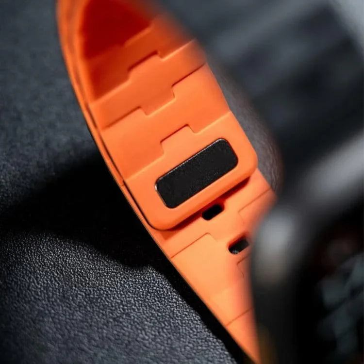 Correia de Relógio em Silicone Magnética com Pino Único e Relevo de Cavalo, Para Apple Watch 46mm / 49mm / 45mm / 44mm