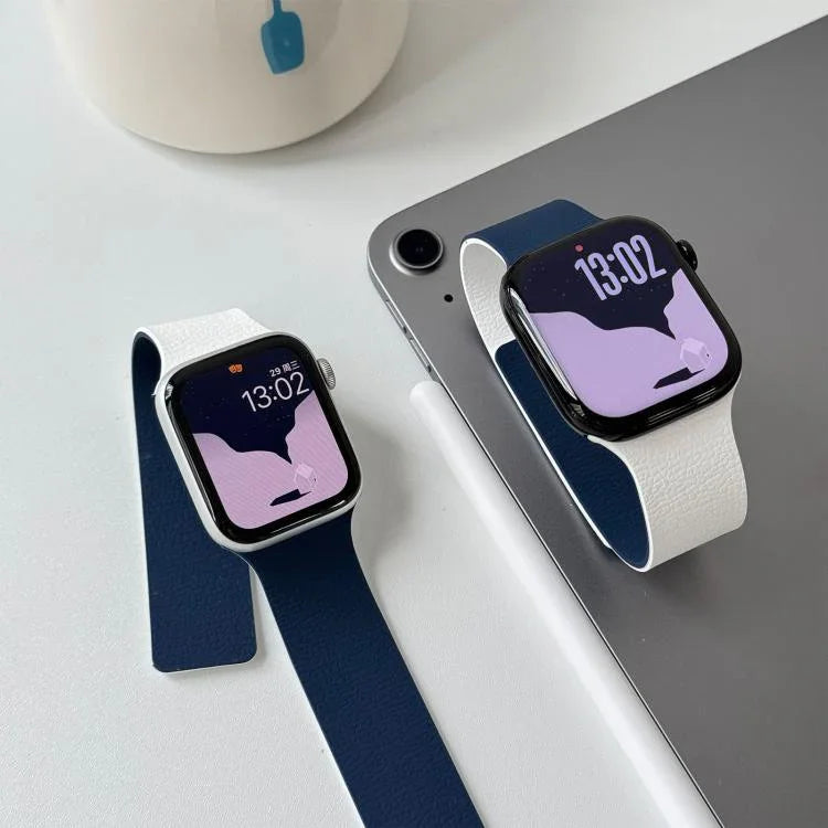 Correia de Relógio em Silicone Magnética Bicolor com Textura de Lichia, Para Apple Watch 46mm / 49mm / 45mm / 44mm, Para Apple Watch 42mm / 41mm / 40mm / 38mm
