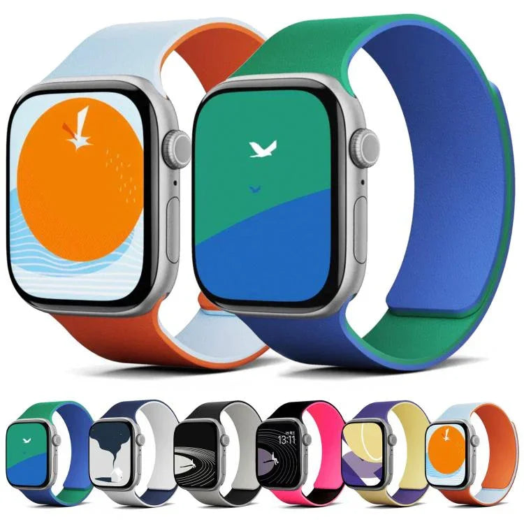 Correia de Relógio em Silicone Magnética Bicolor com Textura de Lichia, Para Apple Watch 46mm / 49mm / 45mm / 44mm, Para Apple Watch 42mm / 41mm / 40mm / 38mm