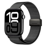 Correia de Relógio em Metal de Titânio Completo com Fivela Magnética Milanesa, Para Apple Watch 46mm / 49mm / 45mm / 44mm