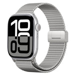 Correia de Relógio em Metal de Titânio Completo com Fivela Magnética Milanesa, Para Apple Watch 46mm / 49mm / 45mm / 44mm