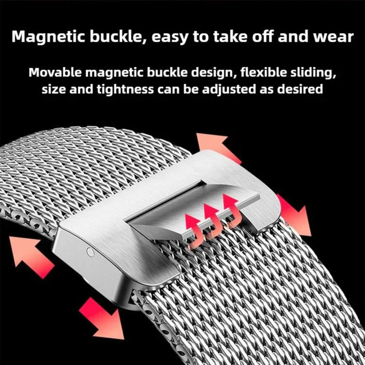 Correia de Relógio em Metal de Titânio Completo com Fivela Magnética Milanesa, Para Apple Watch 46mm / 49mm / 45mm / 44mm