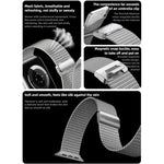 Correia de Relógio em Metal de Titânio Completo com Fivela Magnética Milanesa, Para Apple Watch 46mm / 49mm / 45mm / 44mm