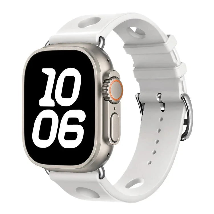 Correia de Relógio em Silicone com Fivela de Escada e Orifícios, Para Apple Watch 46mm / 49mm / 45mm / 44mm, Para Apple Watch 42mm / 41mm / 40mm / 38mm