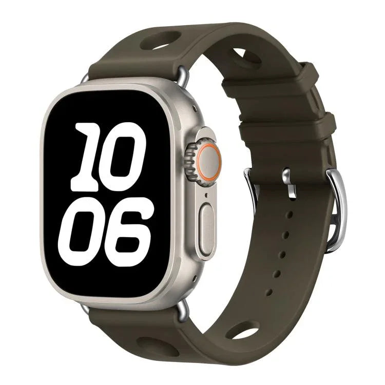 Correia de Relógio em Silicone com Fivela de Escada e Orifícios, Para Apple Watch 46mm / 49mm / 45mm / 44mm, Para Apple Watch 42mm / 41mm / 40mm / 38mm