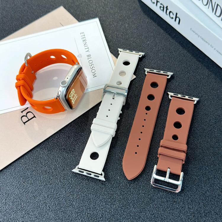 Correia de Relógio em Silicone com Fivela de Escada e Orifícios, Para Apple Watch 46mm / 49mm / 45mm / 44mm, Para Apple Watch 42mm / 41mm / 40mm / 38mm