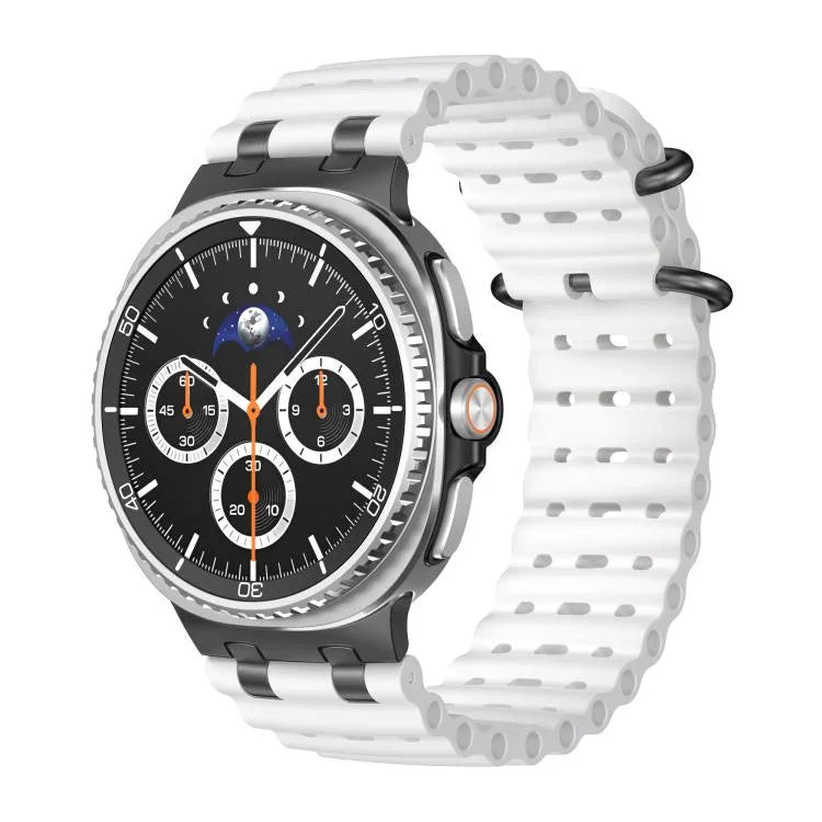 Correia de Relógio de Silicone com Orifícios Respiráveis Oceânicos e Fivela de Anel Preto, Para Samsung Galaxy Watch8 / Watch8 Classic