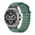 Ocean Breathable Holes Black Ring Buckle Silicone Watch Band, For Samsung Galaxy Watch8 / Watch8 Classic