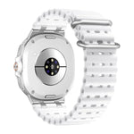 Correia de Relógio de Silicone com Orifícios Respiráveis Oceânicos e Fivela de Anel Prateado, Para Samsung Galaxy Watch8 / Watch8 Classic