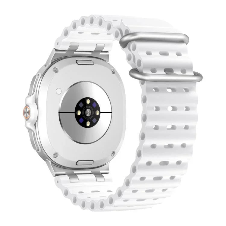 Correia de Relógio de Silicone com Orifícios Respiráveis Oceânicos e Fivela de Anel Prateado, Para Samsung Galaxy Watch8 / Watch8 Classic