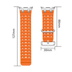 Correia de Relógio de Silicone com Orifícios Respiráveis Oceânicos e Fivela de Anel Prateado, Para Samsung Galaxy Watch8 / Watch8 Classic
