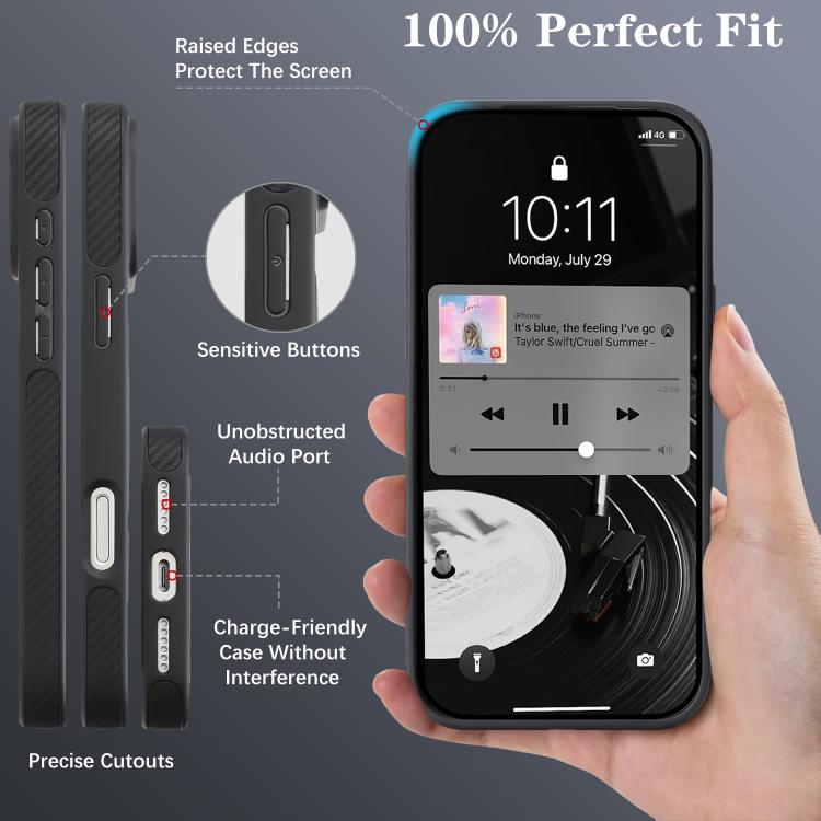 Capa de telemóvel MagSafe Kalebol em fibra de carbono, para iPhone 17 Pro Max, para iPhone 17 Pro, para iPhone 17, para iPhone Air, para iPhone 16 Pro Max, para iPhone 16 Pro, para iPhone 16 Plus, para iPhone 16