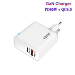 Carregador TE-PD65 GaN PD 65W + QC4.0 USB Protocolo Totalmente Compatível, Ficha UE
