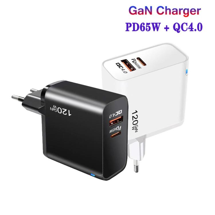 Carregador TE-PD65 GaN PD 65W + QC4.0 USB Protocolo Totalmente Compatível, Ficha UE
