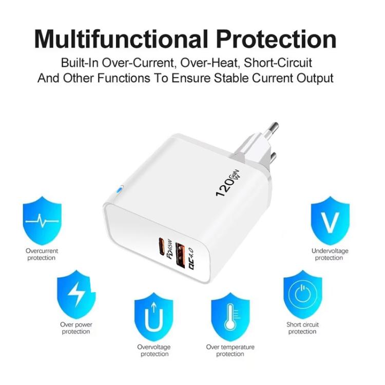 Carregador TE-PD65 GaN PD 65W + QC4.0 USB Protocolo Totalmente Compatível, Ficha UE