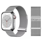 Correia de Relógio em Aço Inoxidável Magnética Milanesa com Duplo Elo Kalebol, Para Apple Watch 46mm / 49mm / 45mm / 44mm, Para Apple Watch 42mm / 41mm / 40mm / 38mm