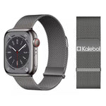 Correia de Relógio em Aço Inoxidável Magnética Milanesa com Duplo Elo Kalebol, Para Apple Watch 46mm / 49mm / 45mm / 44mm, Para Apple Watch 42mm / 41mm / 40mm / 38mm
