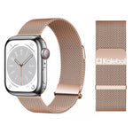Correia de Relógio em Aço Inoxidável Magnética Milanesa com Duplo Elo Kalebol, Para Apple Watch 46mm / 49mm / 45mm / 44mm, Para Apple Watch 42mm / 41mm / 40mm / 38mm