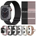 Correia de Relógio em Aço Inoxidável Magnética Milanesa com Duplo Elo Kalebol, Para Apple Watch 46mm / 49mm / 45mm / 44mm, Para Apple Watch 42mm / 41mm / 40mm / 38mm