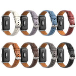 Correia de Relógio de Pele com Fivela de Pino Prateada Côncava, Para Samsung Galaxy Fit 3