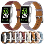 Correia de Relógio de Pele com Cauda Pontiaguda e Costura, Para Samsung Galaxy Fit 3