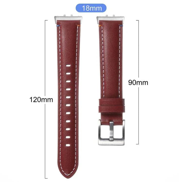 Correia de Relógio de Pele com Cauda Pontiaguda e Costura, Para Samsung Galaxy Fit 3