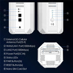 WAVLINK WNF100X3NR-B Versão Global Slot Nano SIM Roteador CPE 5G NR WiFi 6, Especificações: Ficha EUA, WNF100X3NR-B