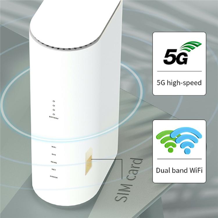 NR500 Roteador CPE 5G com Bateria 4000mAh Slot para Cartão SIM Dual Band WiFi 6 Repetidor Sem Fios Gigabit, Ficha EUA, Ficha UE, Ficha Reino Unido